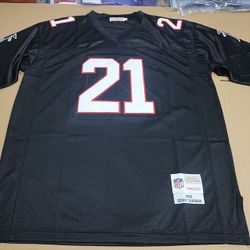 Deion Sanders Mitchell and Ness Atlanta Falcons black jersey No. 21
