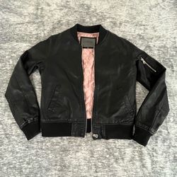 Ci Sono Faux Leather Bomber Jacket Medium