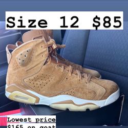 Jordan Retro 6s Wheat Size 12 Men 