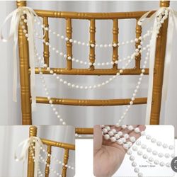16pc wedding pearl bow chair decor