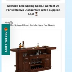 Beautiful Cherry Wood Bar Set With 5 Stools For Sale