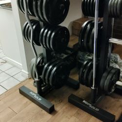 410 Lbs Of Hampton Rubber Coated Olympic Weights