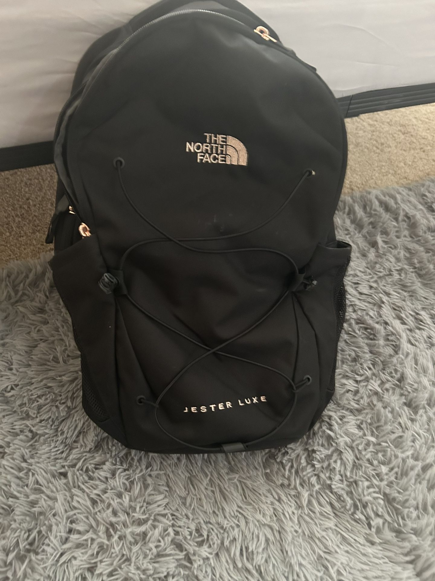 North Face Black & Metallic Large Backpack