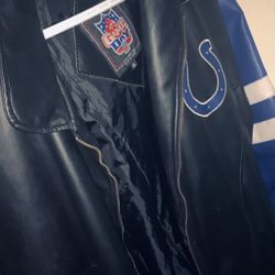 Colts Leather Bomber Jacket 
