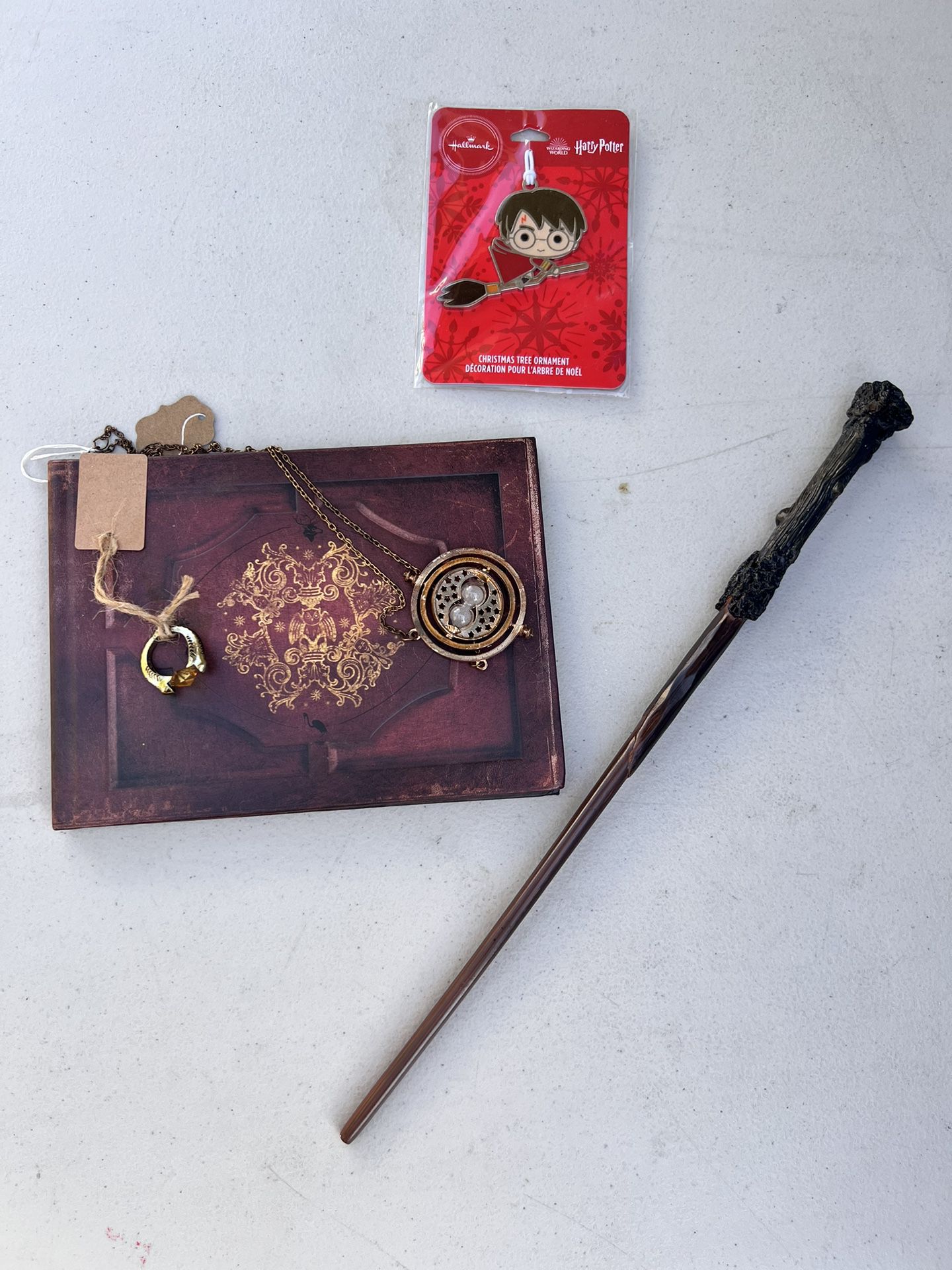 Harry Potter Items, Wand, Movie Book, Voldemort Ring, Time Turner, Harry Potter Ornament 