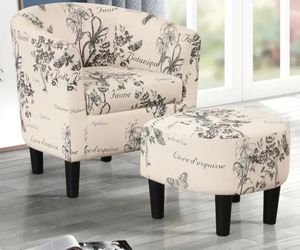Brand New Flower Accent Chair + Ottoman Set Small Space $85