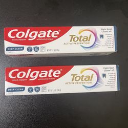 2Pack Colgate Total Active Prevention Deep Clean Toothpaste, Mint, 5.1 oz