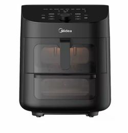 Midea Air Fryer, 11 Qt, Double Basket with Dual Cooking Zones, 8-In-1 Presets, Sync Finish Technology, Black 111 $100
