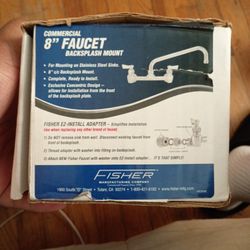 Brand New Fisher Commercial 8" Faucet Backsplash Mount 