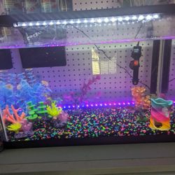 10 Gallon Top Fin Fish Tank With LED lights