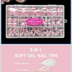 Toe Nail Press Ons, French Tips Toe Press On Nails