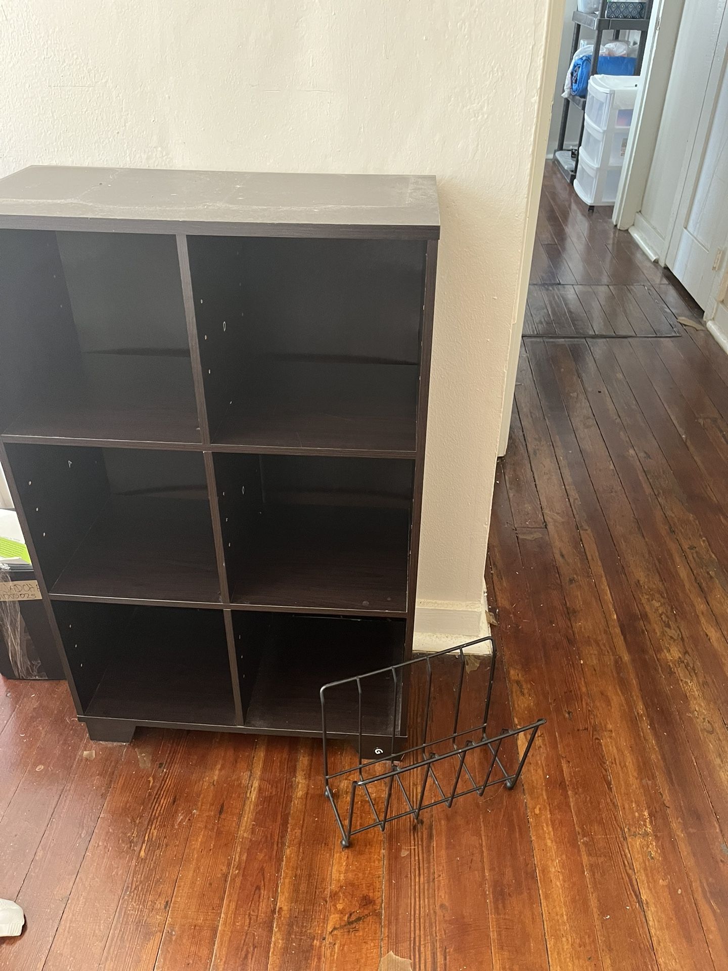 Moving  Out Sale!!! 6 Storage Space Open Shelf + Magazine  Rack 