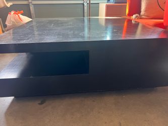 Large black wood coffee table