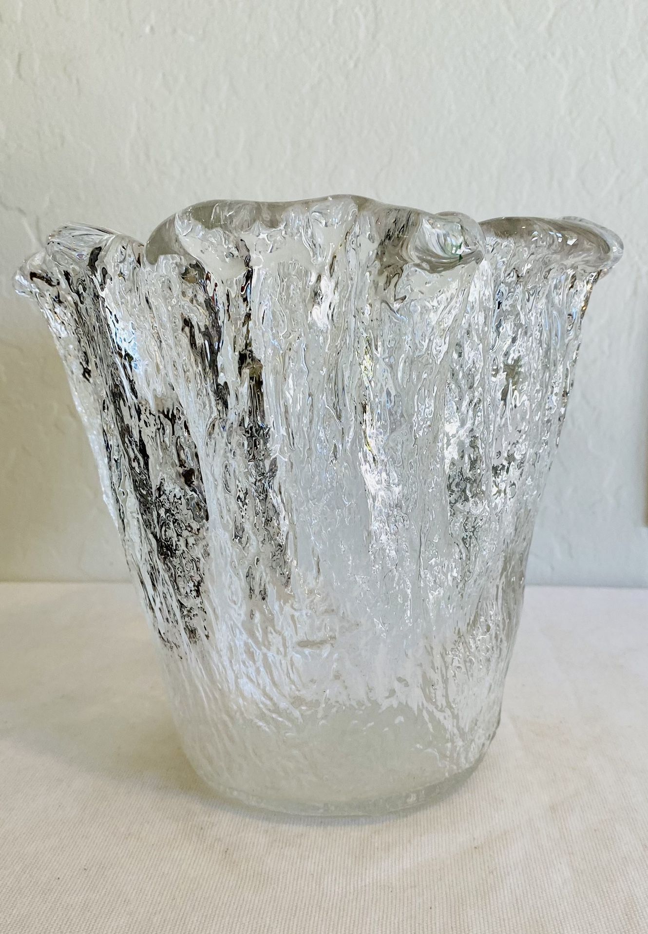 vintage mid century modern 1960s Glass Vase, Uno Westerberg, Pukeberg, Sweden