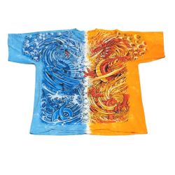 Vintage Liquid Blue Double Dragon T-Shirt Size 2XL