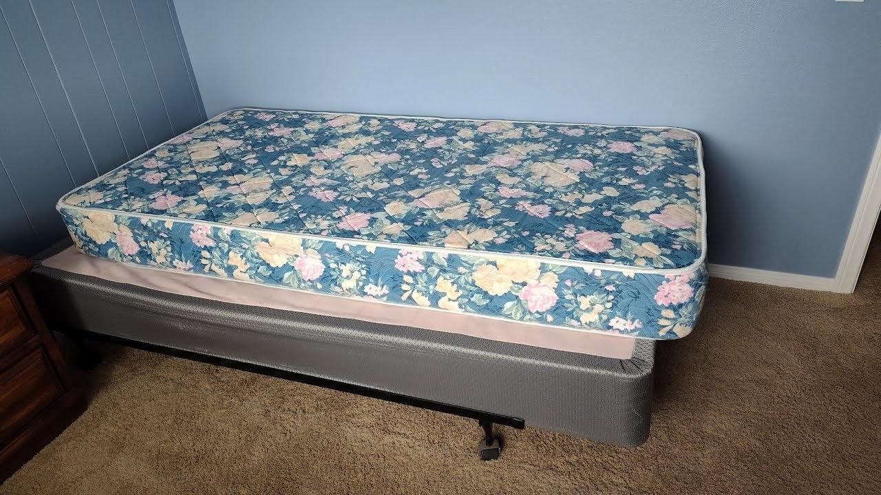Twin Bed Frame, Box Springs, Mattress
