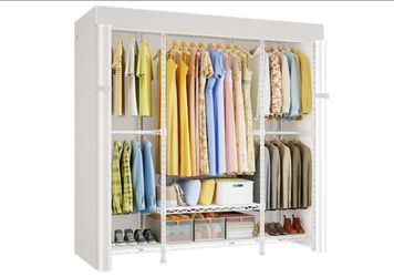 ULIFHOME Heavy Duty Clothes Rack with Cover

59.5" W x 16.5" D x 77.4" H           #1448