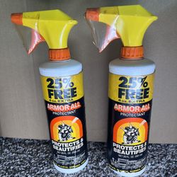 Vintage Armor All Protectant Cleaner Spray 1988 Sealed Lot of 2 40 oz Total