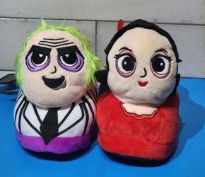 Beetlejuice & Lydia "It's Showtime" Plush Slippers
 $8 each (Available in Size 5/6, 7/8, 9/10, 11/12)
