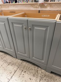 Bathroom vanity cabinet gray