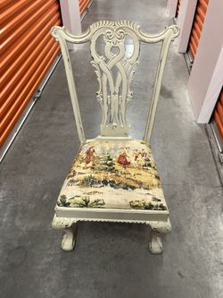 Shabby Chic Chair Toile Print