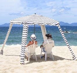 Beach Cabana - UPF 100+ UV Protection Beach Tent (Black Wave) 