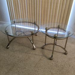 Round Glass Top Tables (2)