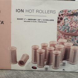 CALISTA Ion Hot Rollers for Long Hair | Hair Roller Clips Included | Heats to 230°F | Dual Voltage | Add Hands-Free Curls, Waves, and Volume (Pink, Lo
