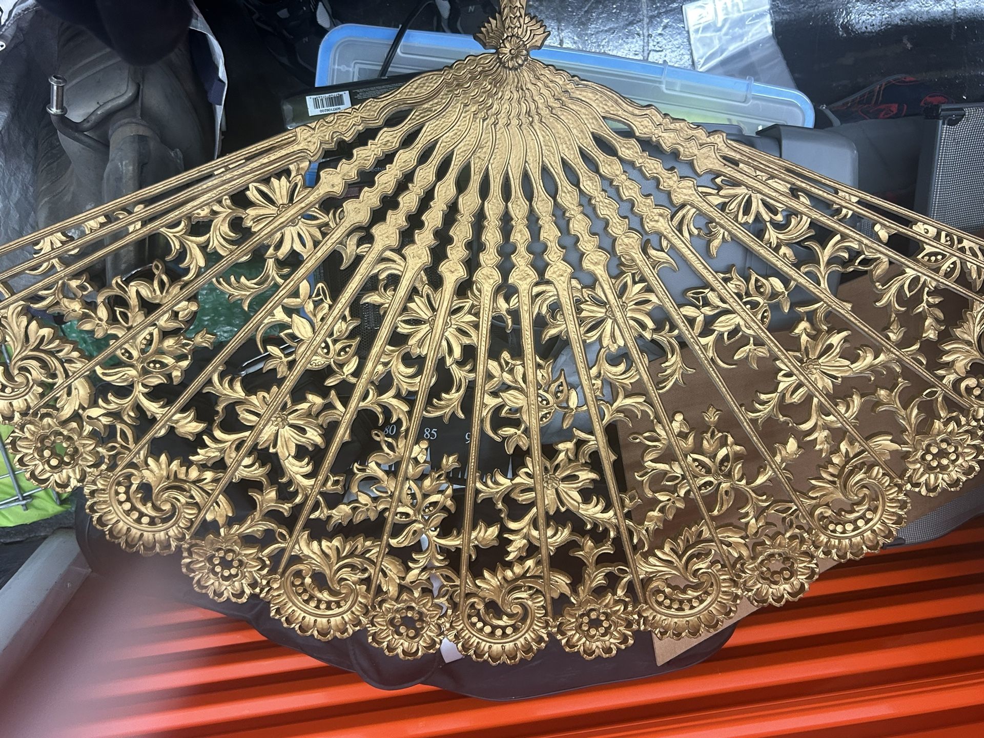 Large Gold Vintage Wall Fan