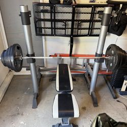 Olympic Weight Set, Bench & Squat Rack
