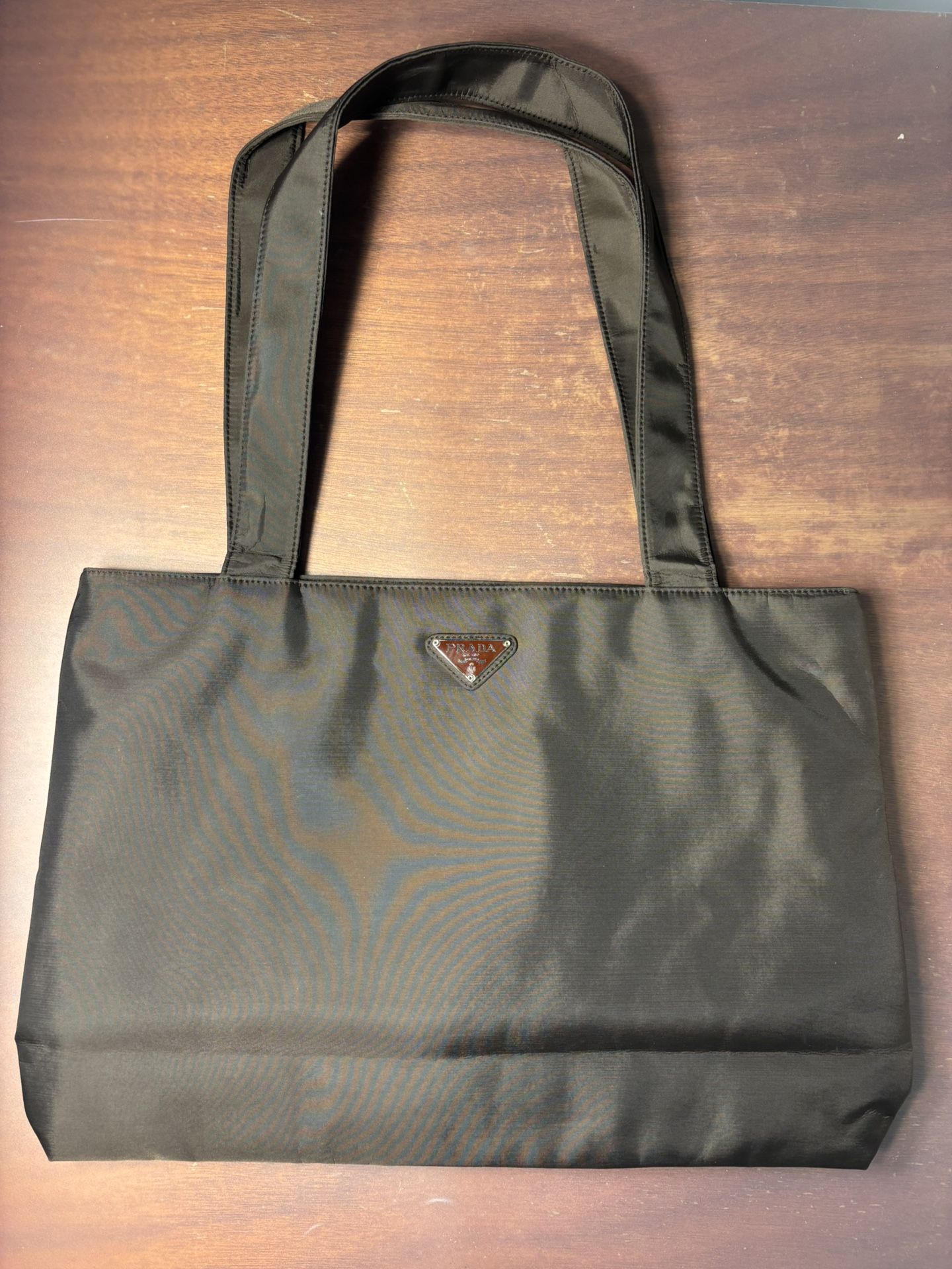 PRADA tote bag nylon Khaki Used