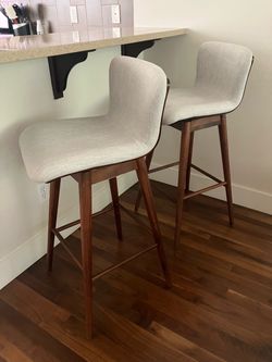 Mid-Century Modern Bar Stools Set of 2 (Brand: Article)
