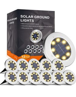 Brand new! INCX 4.6 inch Solar Lights Outdoor Waterproof,12 Pack Solar Lights for Outside, Solar Garden Lights Landscape Lighting for Patio Pathway La