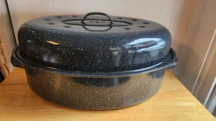 Roast Pan Pot Graniteware Ovenware Metal Cookware