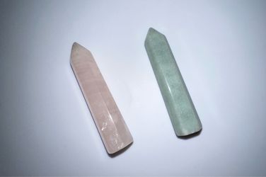 Rose Quartz and Green Aventurine Crystal Points