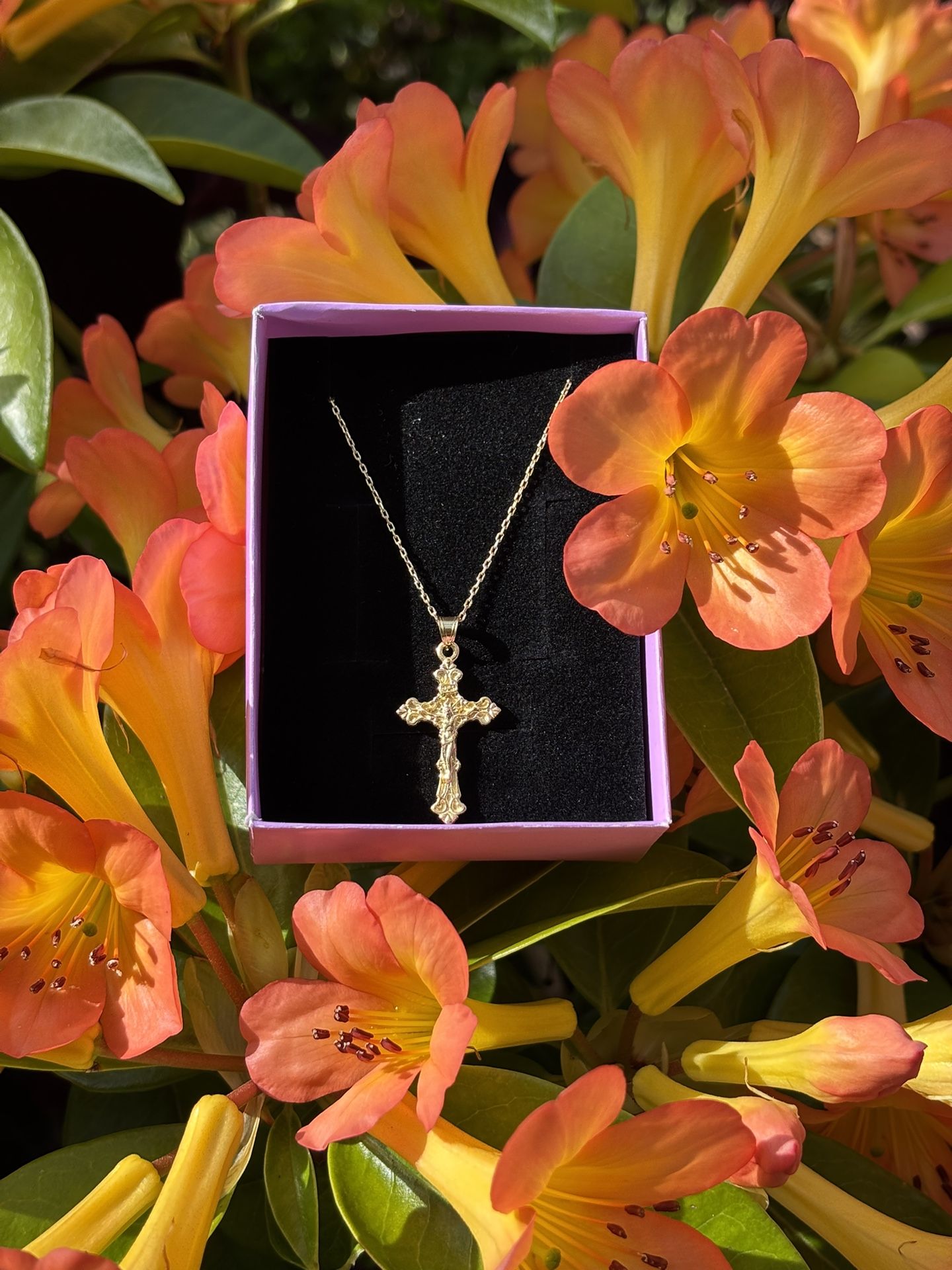 14k Gold-Plated Cross Necklace