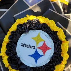 Steelers Ribbon Flowers 