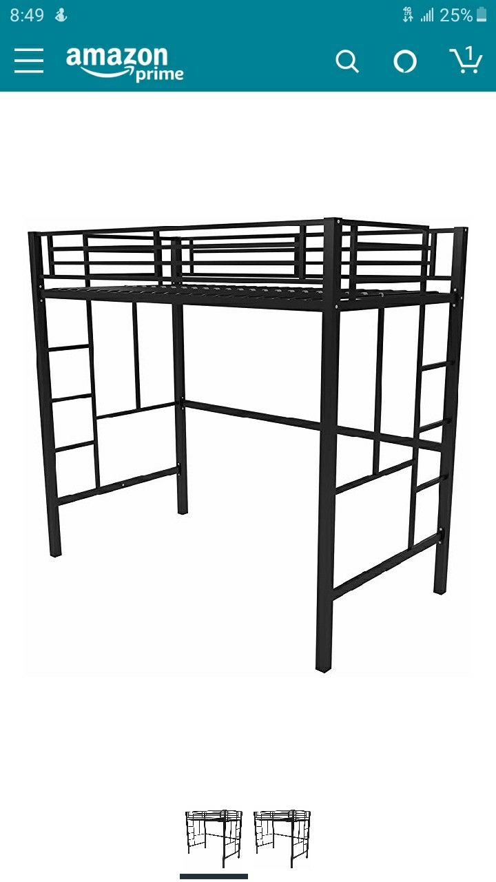 Black loft bed