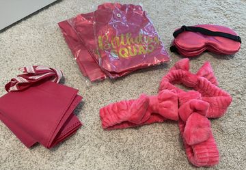 set of 3 kids spa gowns with masks and headbands with bags