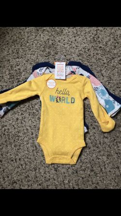 New long sleeve newborn onesies.
