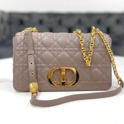 Christian Dior Caro Medium Greige Shoulder Bag 2023