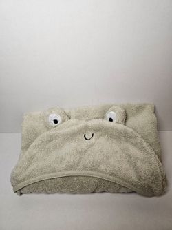 100% Organic Cotton Terry Kids Hooded Bath Towel with Frog Design Age 0-12 Month