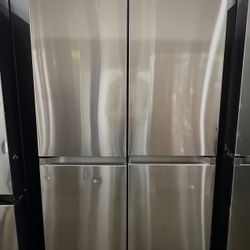 Samsung Bespoke 22 cu. ft. Counter Depth 4-Door French Door Refrigerator with Zero Clearance Fit.