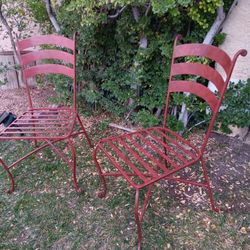 Wrought Iron Chairs! Set Of 2, Solid & Heavy! Dining / Patio / Bistro
