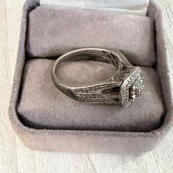 Anillo Plata 925 Size 7 Piedras Zircon Joyería Antigua 