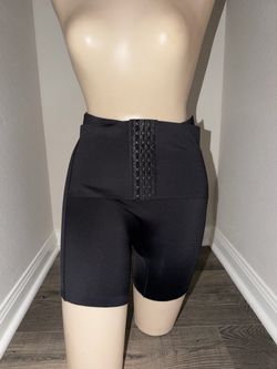 Under Where? Black High-Waist Shaping Bike Shorts with Front Hook Closure