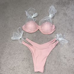 Women’s Blush Pink Bikini Set, Size Small
