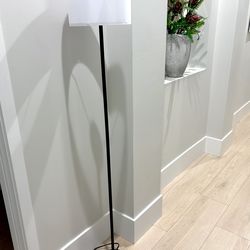 New Modern Floor Lamp Simple Design with White Shade, Foot Pedal Switch, 60" Small Tall Lamps