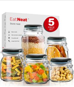 EatNeat 5-Piece Airtight Glass Canister Set $19.99
