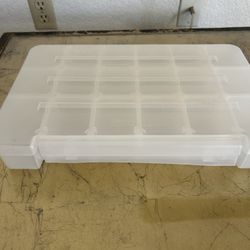 Plastic Organizer Box with 18 Adjustable Dividers